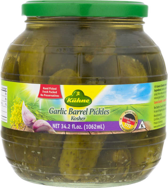 Kuhne Kosher Barrel Pickles Garlic