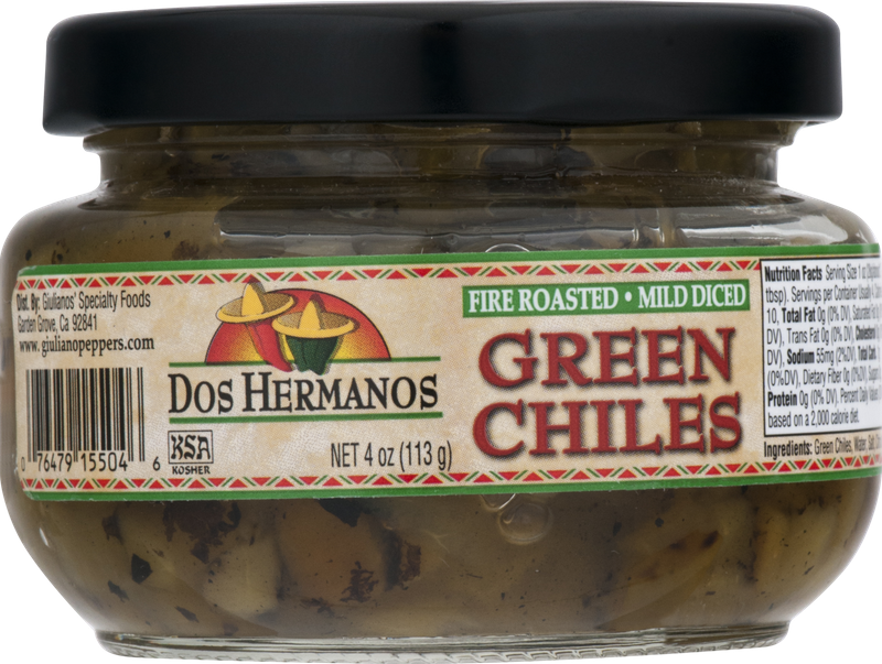 Dos Hermanos Fire Roasted Diced Green Chilies Mild