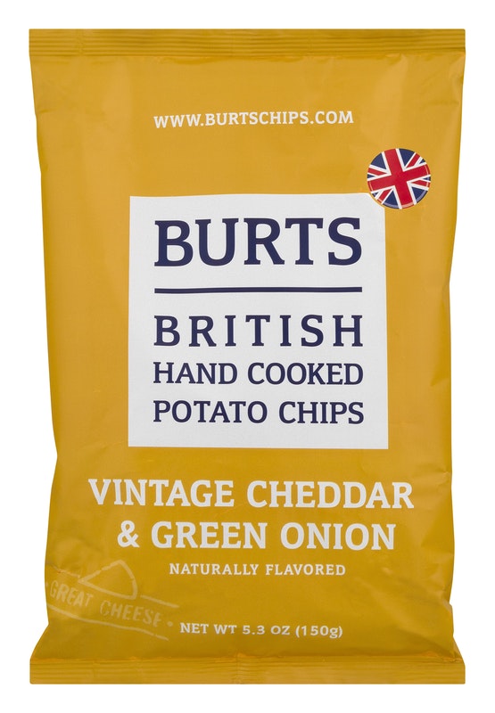 Burts British Hand Cooked Potato Chips Vintage Cheddar & Green Onion