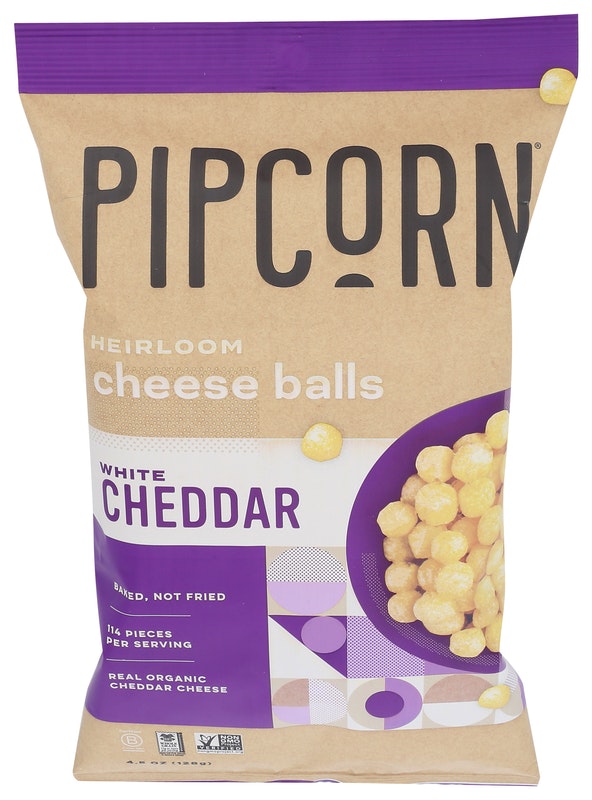 Pipcorn® Heirloom Cheese Balls, White Cheddar
