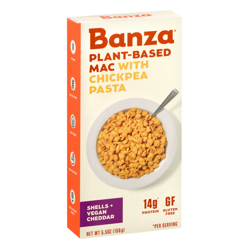 Banza Plant-Based Shells + Vegan Cheddar Mac with Chickpea Pasta