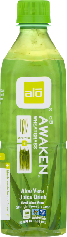 Alo Awaken Aloe Vera Juice Drink Wheatgrass