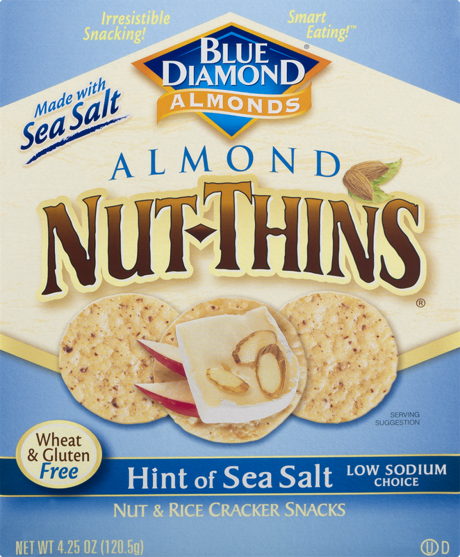 Blue Diamond Almonds Nut-Thins Nut & Rice Cracker Snacks Hint of Sea Salt
