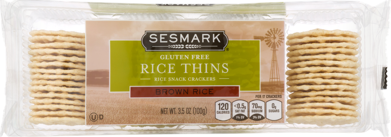 Sesmark Gluten Free Rice Thins Rice Snack Crackers