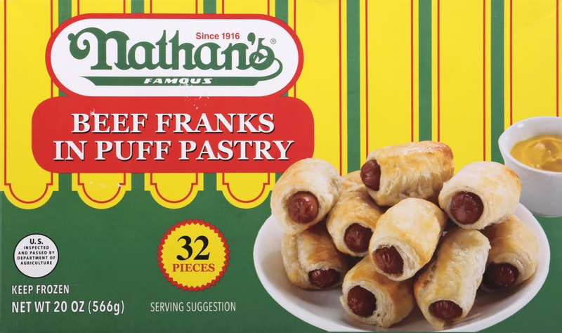 Nathans In Puff Pastry Beef Franks 32 ea