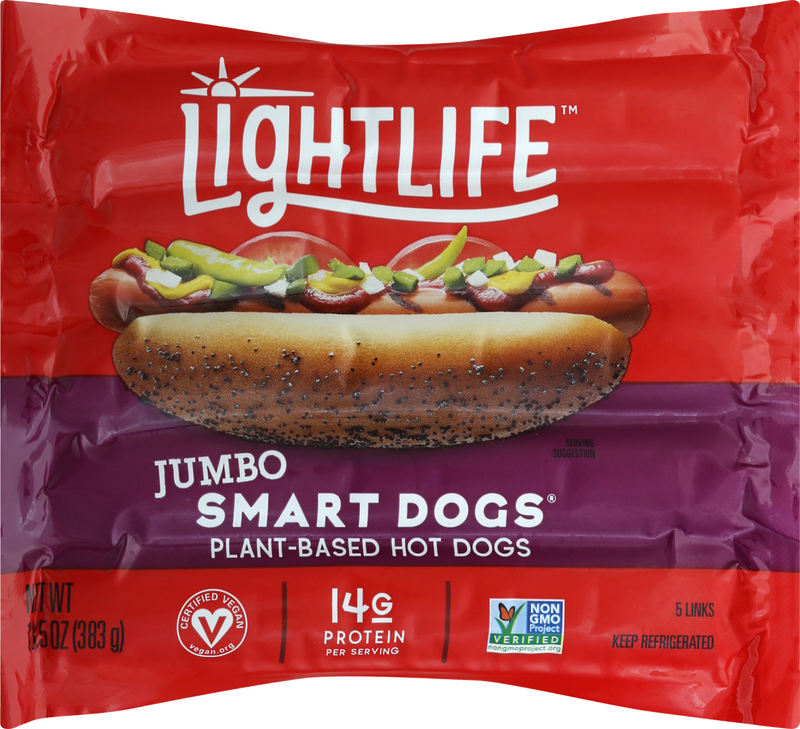 Lightlife Meatless Jumbo Smart Dogs Veggie Hot Dogs