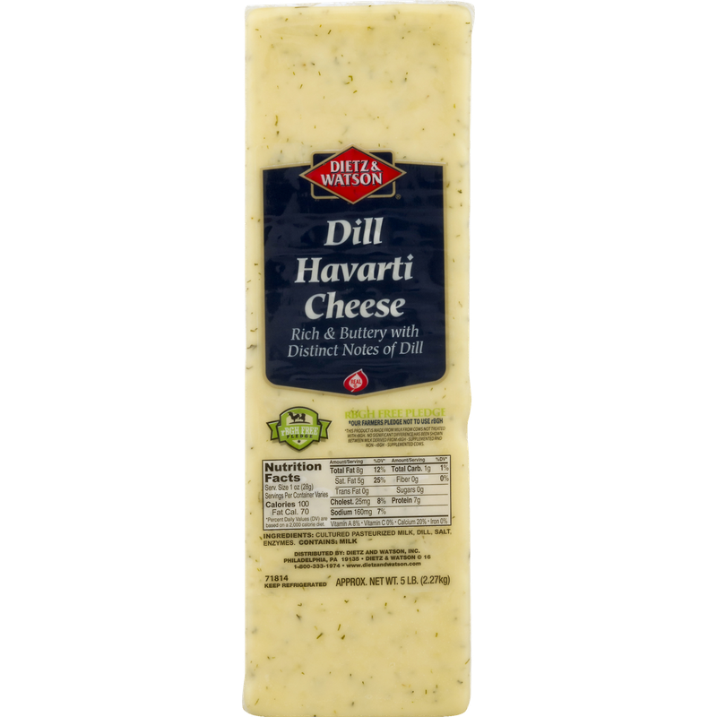 Dietz & Watson Cheese, Dill Havarti, Vacuum Packed