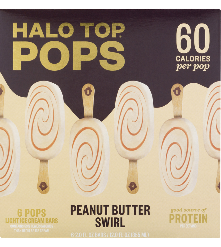 Halo Top Pops Light Ice Cream Bars Peanut Butter Swirl