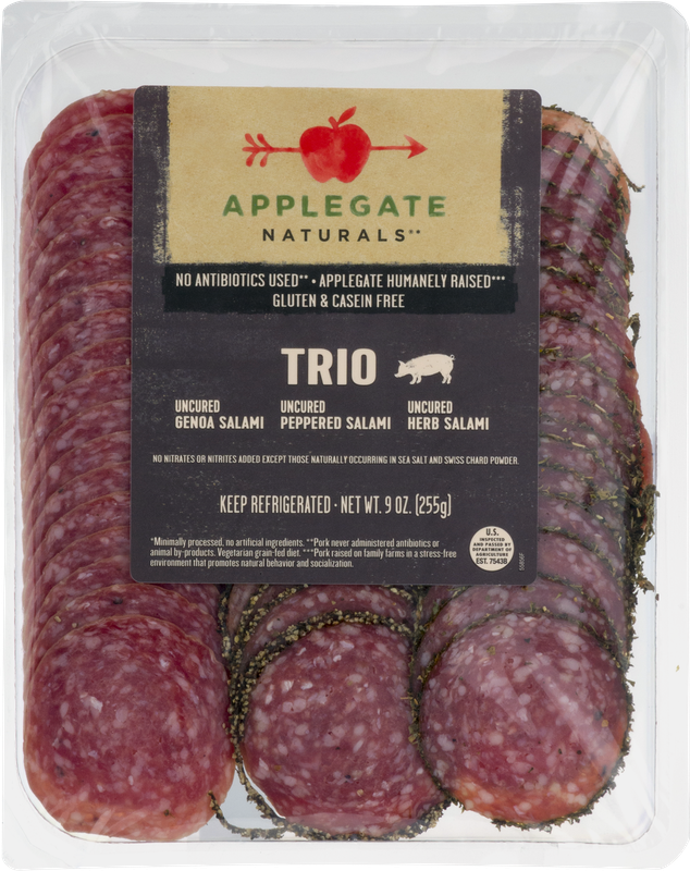 Applegate Naturals Uncured Salami Trio Genoa, Peppered & Herb