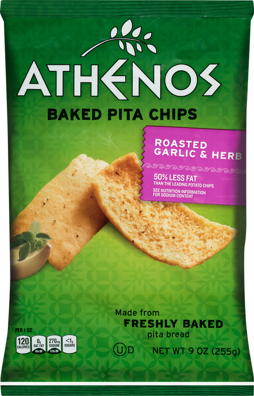Athenos Baked Pita Chips Roasted Garlic & Herb