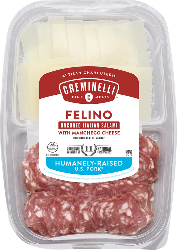 Creminelli Fine Meats Sliced Felino Uncured Italian Salami with Manchego