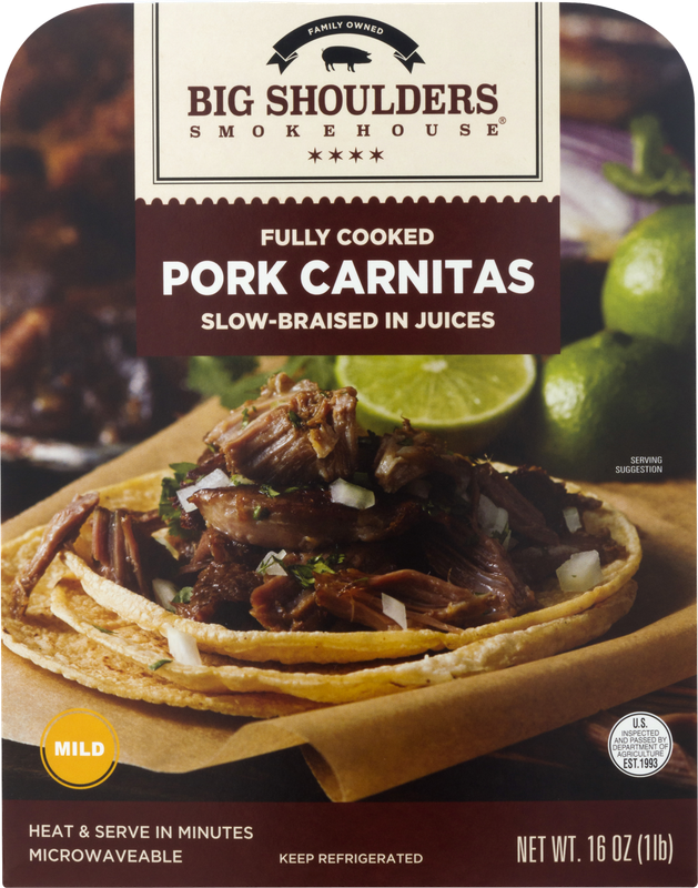 Big Shoulders Smokehouse Mild Fully Cooked Pork Carnitas
