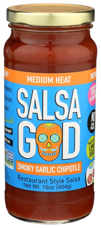 Salsa God Medium Heat Restaurant Style Smoky Garlic Chipotle Salsa
