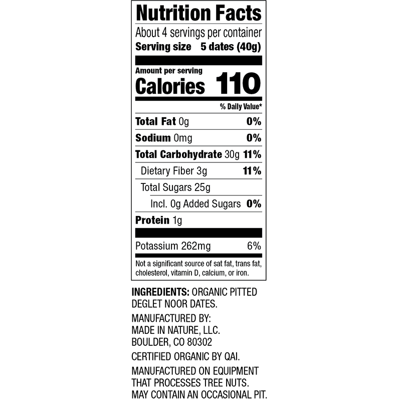 Made in Nature Organic Dried Deglet Noor Dates Supersnacks | 6 Pack