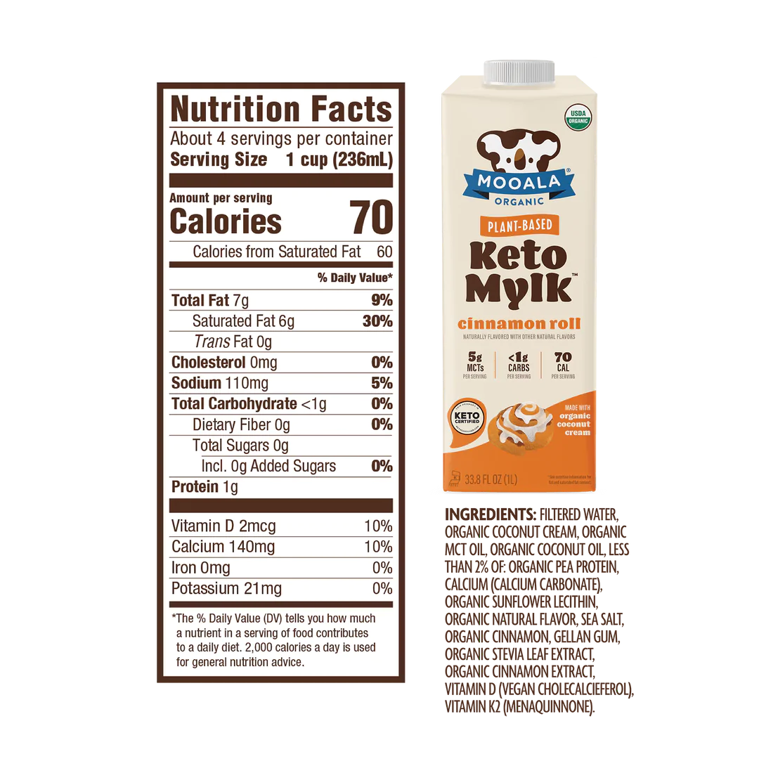 Mooala Organic Plant-Based Keto Mylk | 6 pack