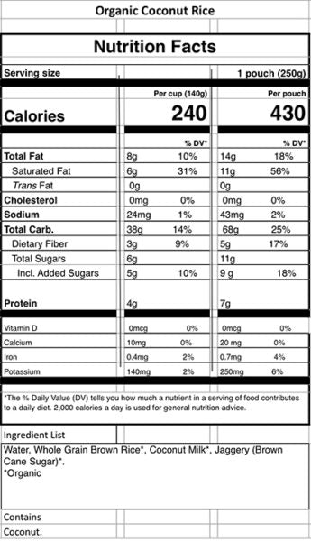 Tasty Bite Organic Coconut Rice | 6 Pack