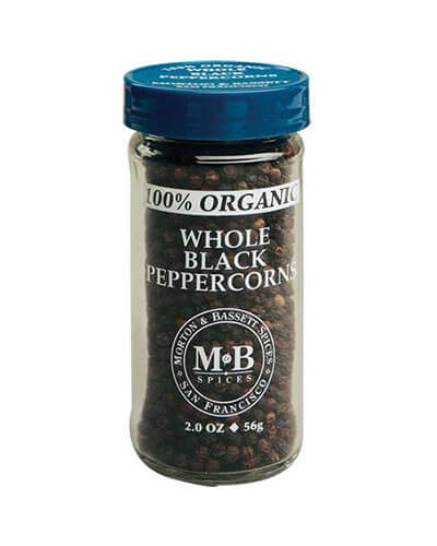 Morton & Bassett Organic Whole Black Peppercorns | 3 pack