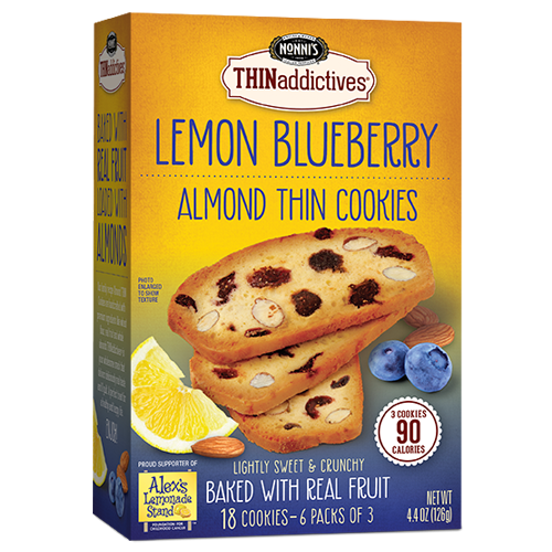 Nonni's Lemon Blueberry Almond Thin Cookies | 6 pack