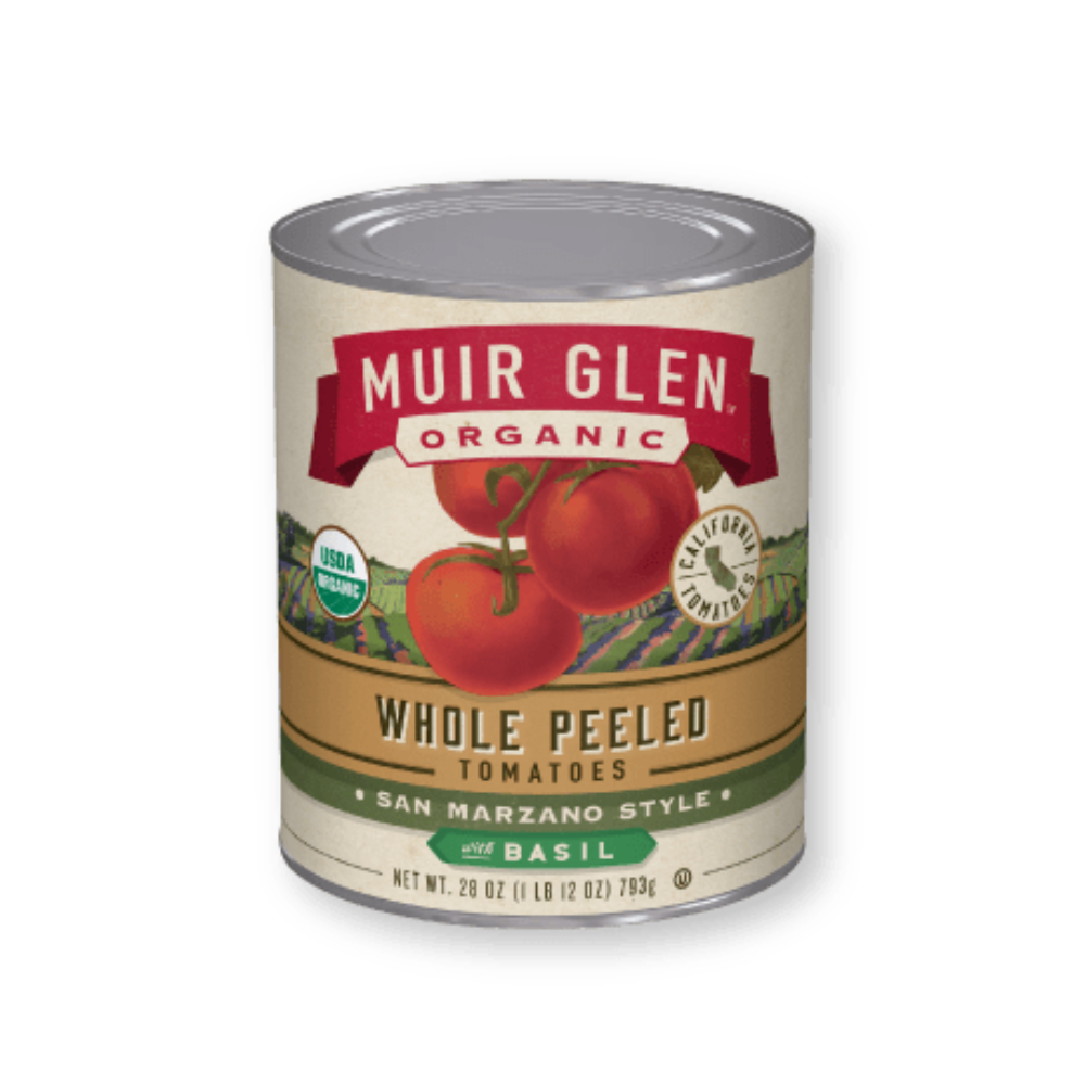 Whole Peeled Tomatoes with Basil | 12 Pack
