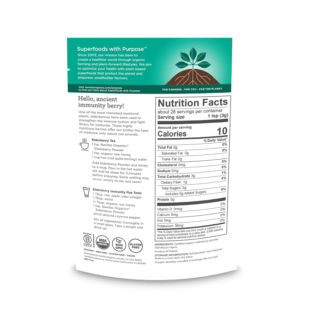 Navitas Organic Elderberry Powder | 6 pack