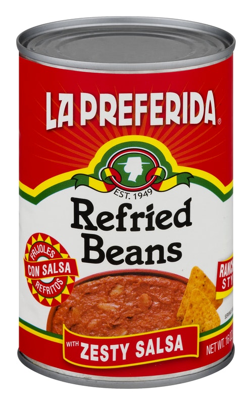 La Preferida Refried Beans with Zesty Salsa