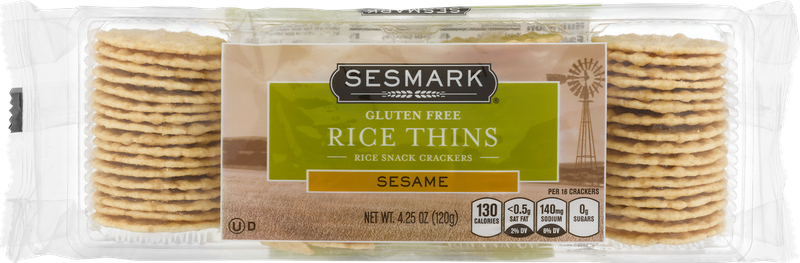 Sesmark Gluten Free Rice Thins Rice Snack Crackers