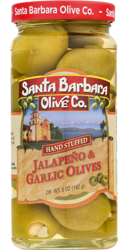 Santa Barbara Olive Co. Olives, Hand Stuffed Jalapeno & Garlic