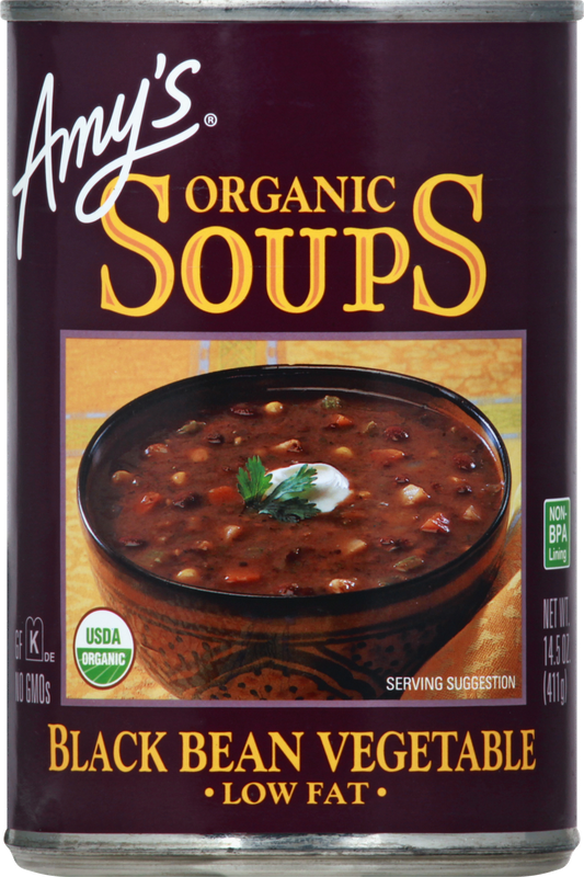 Amys Low Fat Organic Black Bean Vegetable Soup