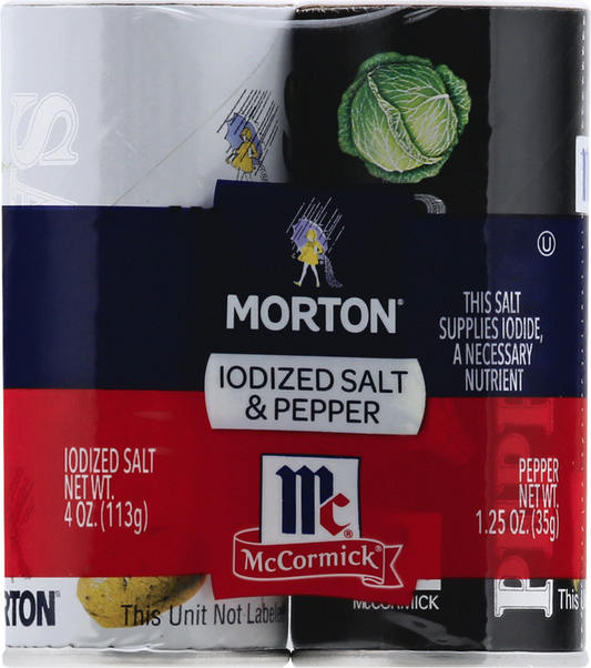 Morton McCormick Iodized Salt & Pepper