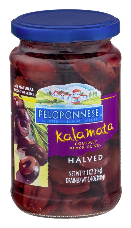 Peloponnese Kalamata Gourmet Black Olives Halved