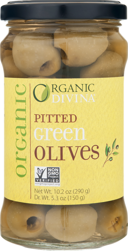 Organic Divina Pitted Green Olives