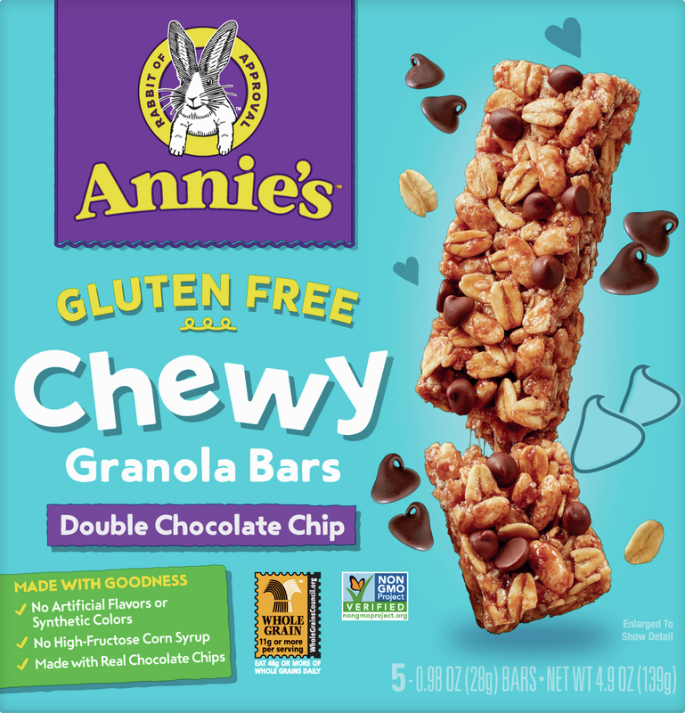 Annie's Gluten Free Chewy Granola Bars, Double Chocolate Chip Bars | 12 Pack