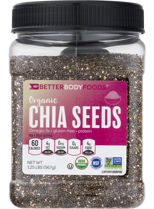 Betterbody Foods Chia Seeds, Organic