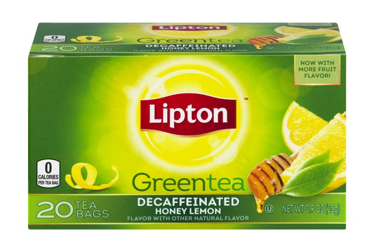 Lipton Green Tea Decaffeinated Tea Bags Honey Lemon