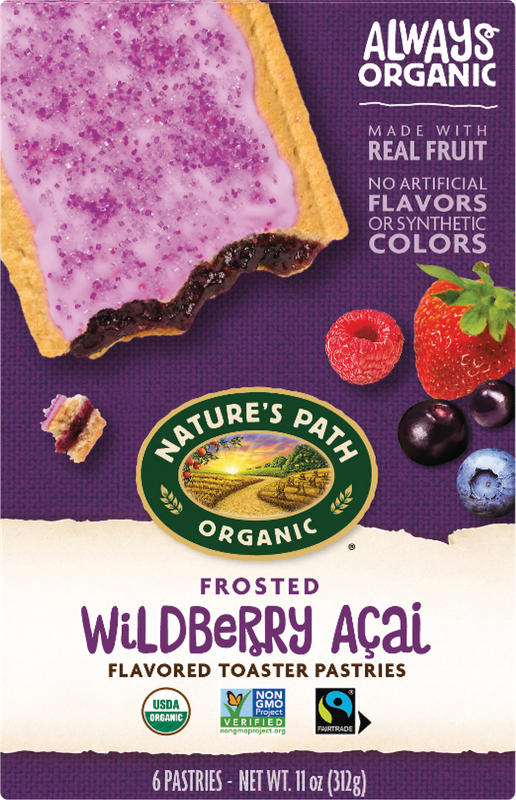 Natures Path Organic Frosted Wildberry Acai Flavored Toaster Pastries 6 ea