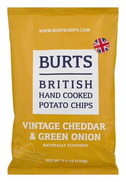 Burts British Hand Cooked Potato Chips Vintage Cheddar & Green Onion