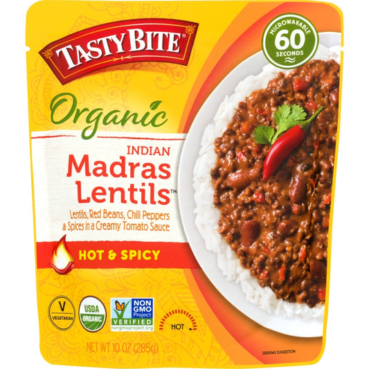 Tasty Bite Lentils, Indian Madras, Organic, Hot & Spicy