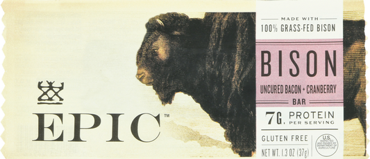 Epic Bison Uncured Bacon + Cranberry Bar