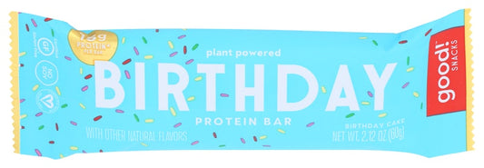 Good! Snacks Birthday Cake Protein Bar 15G Vegan Protein Bar