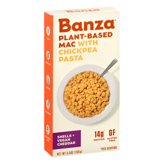 Banza Plant-Based Shells + Vegan Cheddar Mac with Chickpea Pasta