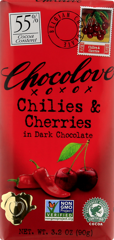 Chocolove Chilies & Cherries In Dark Chocolate