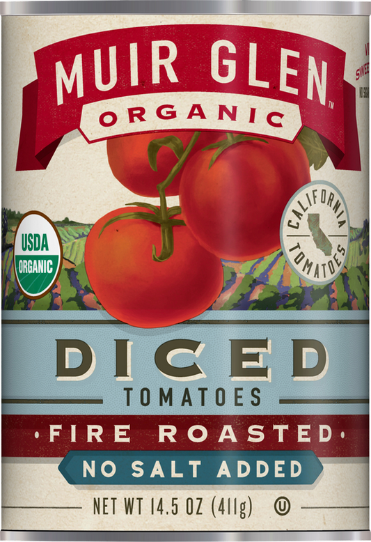 Muir Glen Organic No Salt Added Fire Roasted Diced Tomatoes