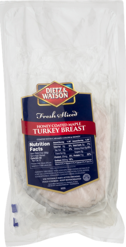 Dietz & Watson Turkey Breast, Honey Coated apple, Fresh Sliced, Fully Cooked