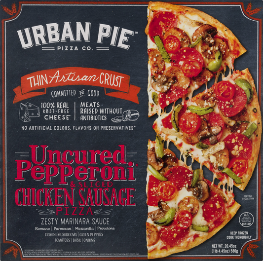 Urban Pie Pizza Co. Pizza Uncured Pepperoni & Sliced Chicken Sausage