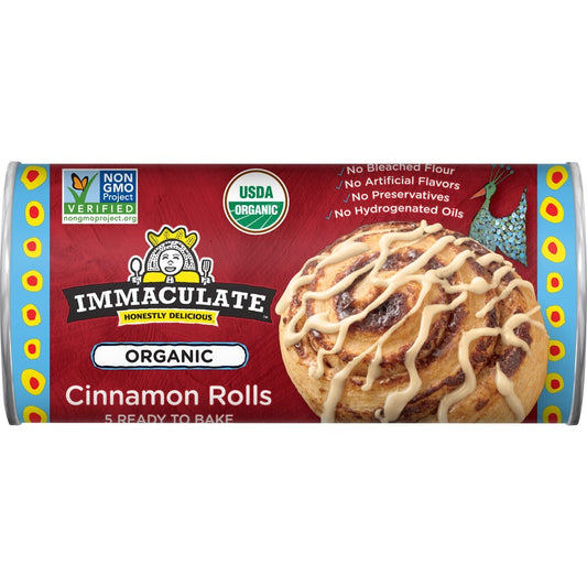 Immaculate Baking Organic Cinnamon Rolls, Ready to Bake Cinnamon Rolls with Icing