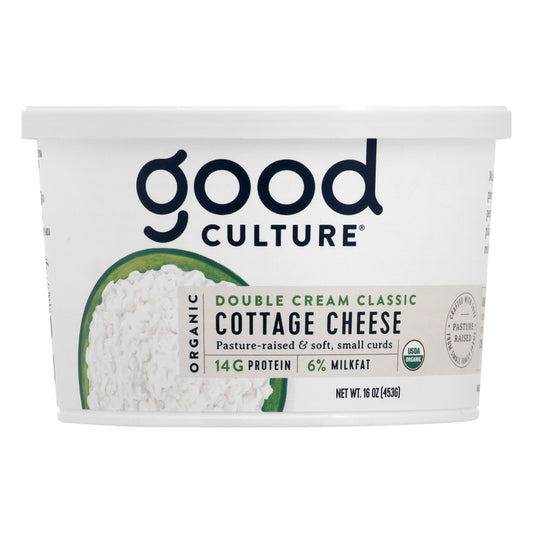 Good Culture Organic Small Curd 6% Milkfat Double Cream Classic Cottage Cheese
