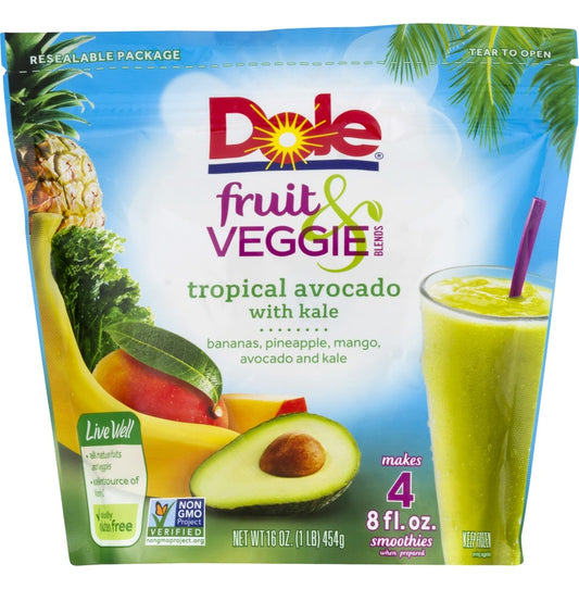 Dole Fruit & Veggie Blends, Tropical Avocado with Kale