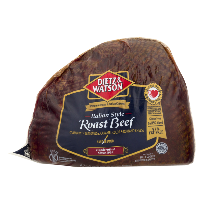 Dietz & Watson Roast Beef, Hand Trimmed, Italian Style, Shrink Wrapped
