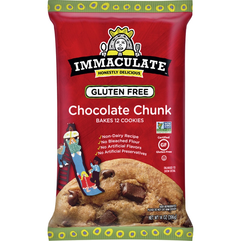 Immaculate Baking Chocolate Chunk Cookie Dough, Gluten Free Cookies, Non-GMO, Bakes 12 Cookies