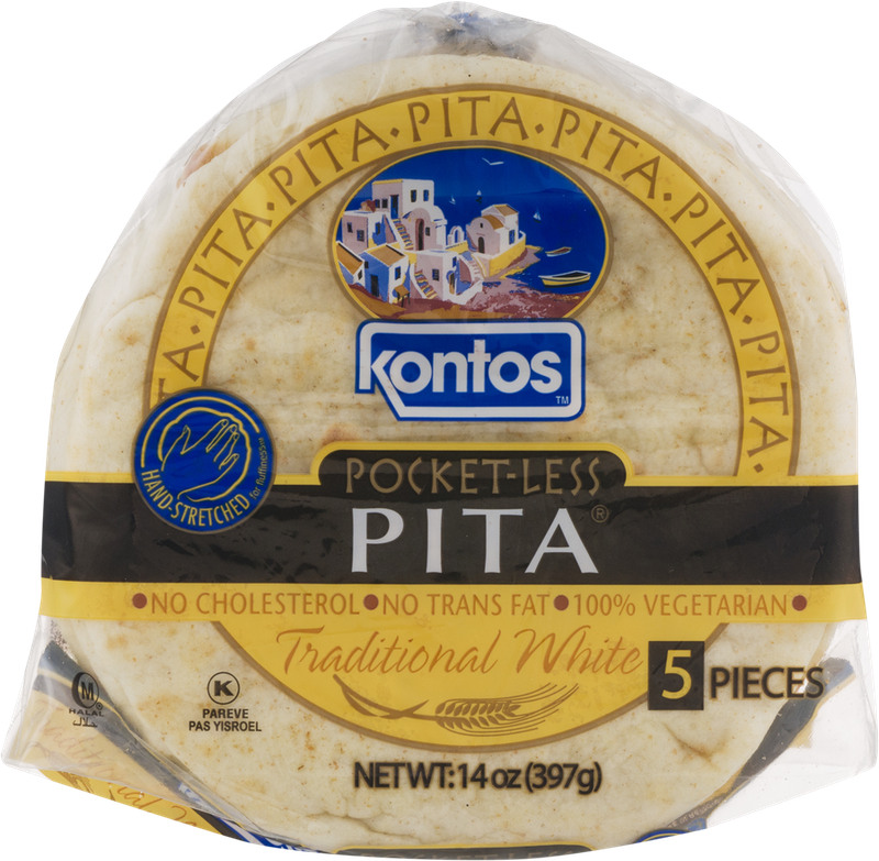 Kontos Pocket-Less Pita Traditional White